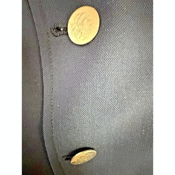 Vintage Joshua Trent Unstructured Blazer Navy 42L Gold Buttons Monogrammed USA - Picture 2 of 16